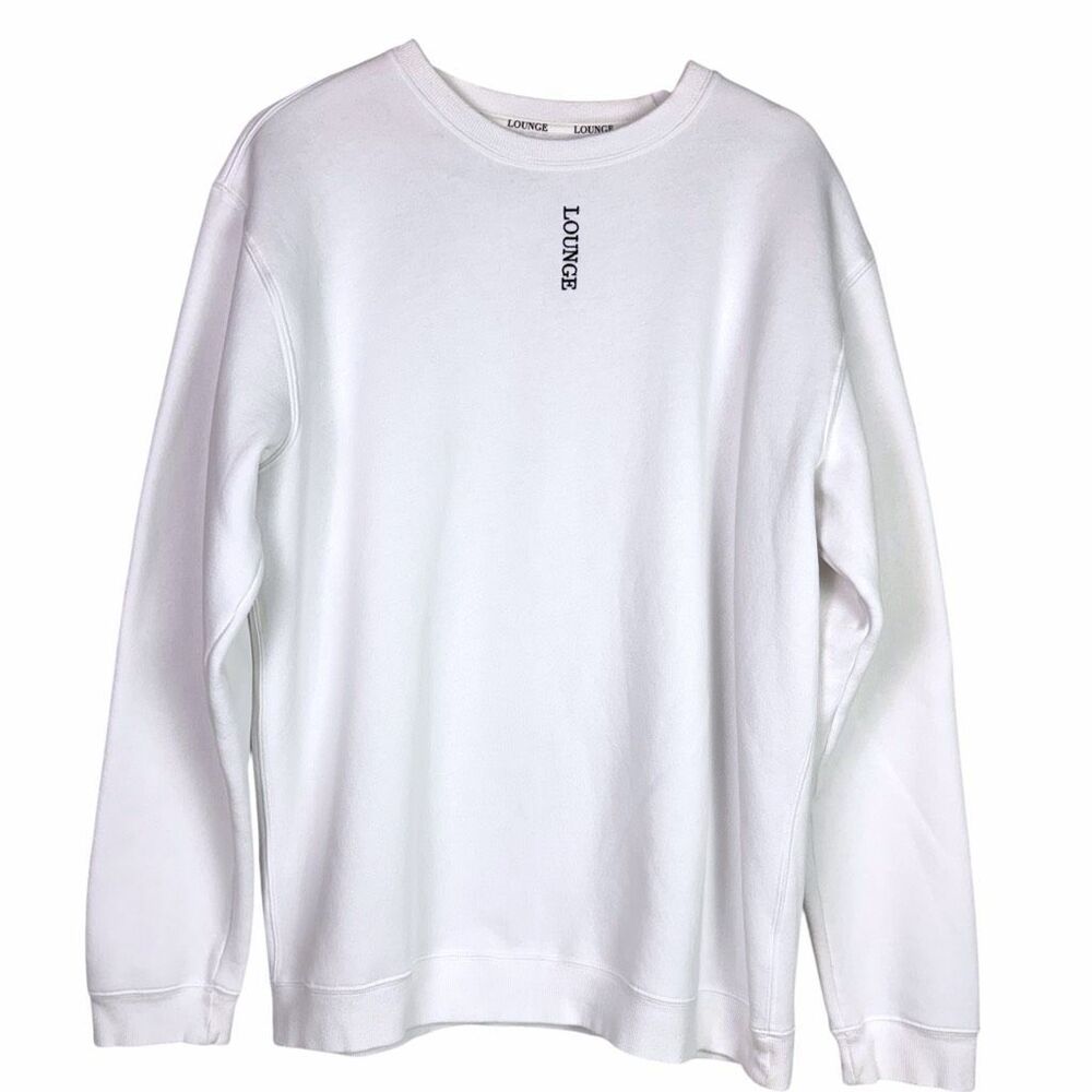 Lounge XL White Crewneck Logo Sweatshirt